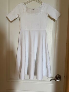 Guess White off shoulder Fit-and-Flare Mini Dress